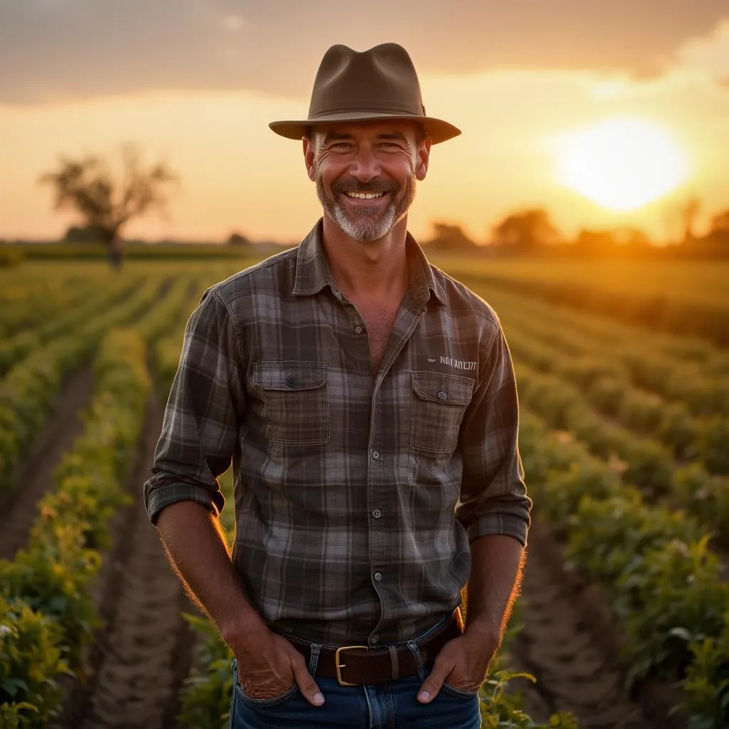Empresario agrícola argentino sonriendo