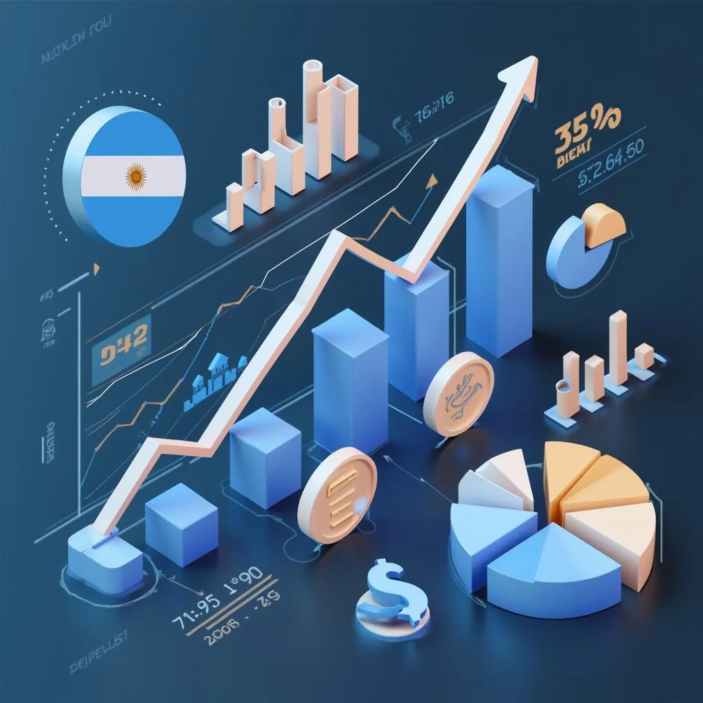 Gráficos financieros mostrando crecimiento en Argentina